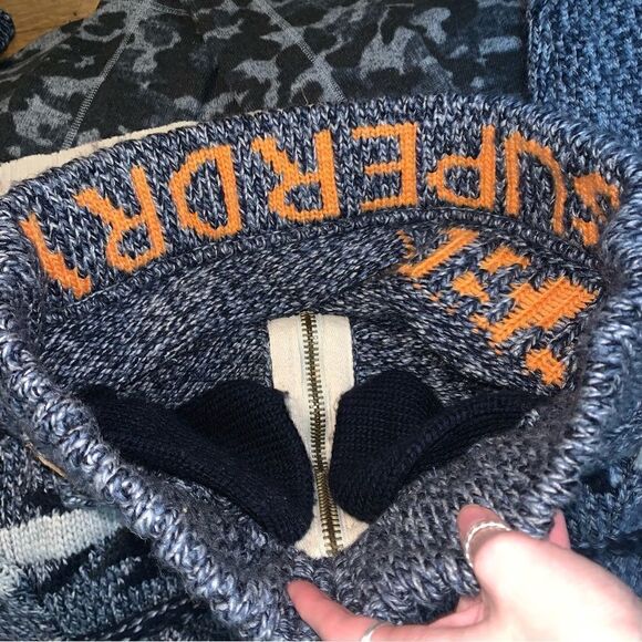 Superdry Aztec Sweater Jacket Medium - Picture 5 of 8